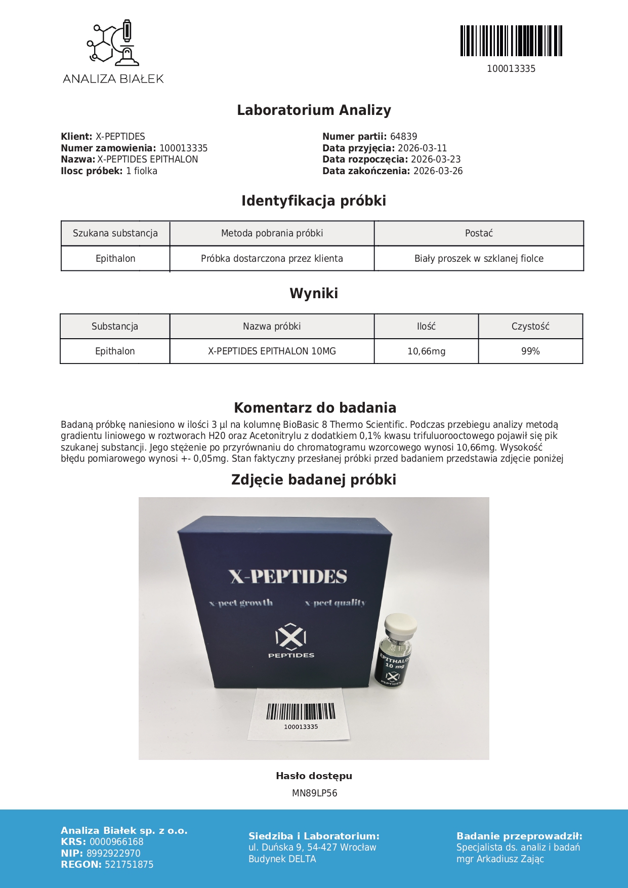 Epithalon 10 mg / 50 mg  x-peptides.com